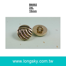 (#B6002/24L) 15mm 古金色電鍍鈕釦台灣製造商