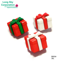 聖誕節禮物盒造型DIY鈕扣 (B6934/21mm)