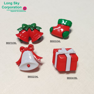 耶誕節鈴噹造型可愛雙色鈕扣 (B6970/36L)