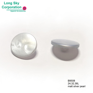 (B9508/24L,32L,36L) 基本款平面霧銀色珍珠效果服裝鈕釦