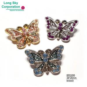 (BR0266) 亮片鑽飾美麗蝴蝶造型胸針