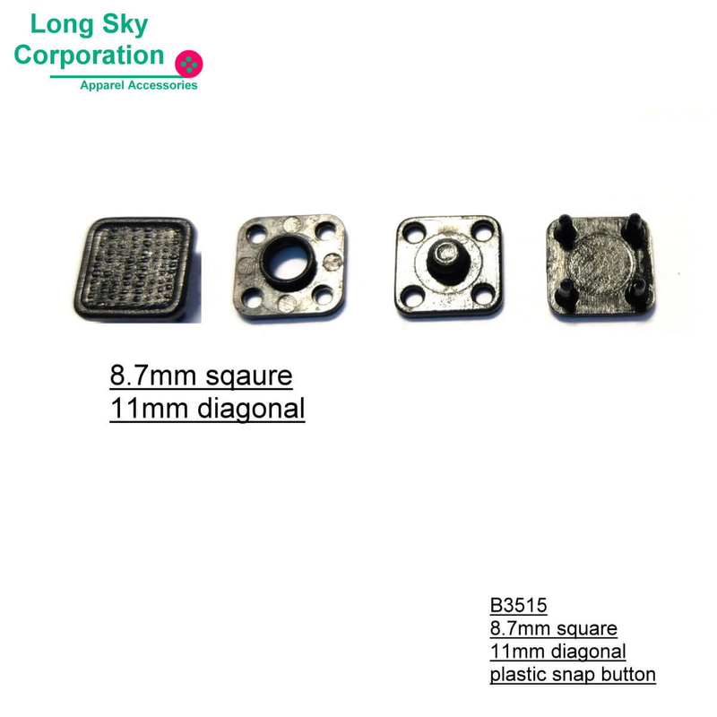 (#B3515/8.7*8.7mm) 9mm 方型塑膠按釦