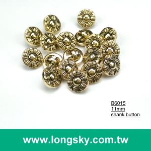 (#B6015/11mm) 台灣製造小尺寸古金色電鍍立腳鈕釦