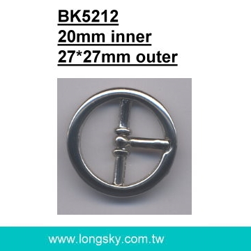 圓形加針金屬帶頭、扣環 (BK5212/20mm內徑)