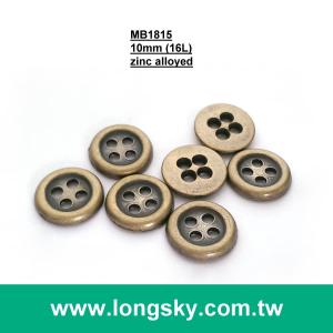 (MB1815/16L) 直徑1cm 4孔青古銅基本款金屬襯衫套裝小鈕釦