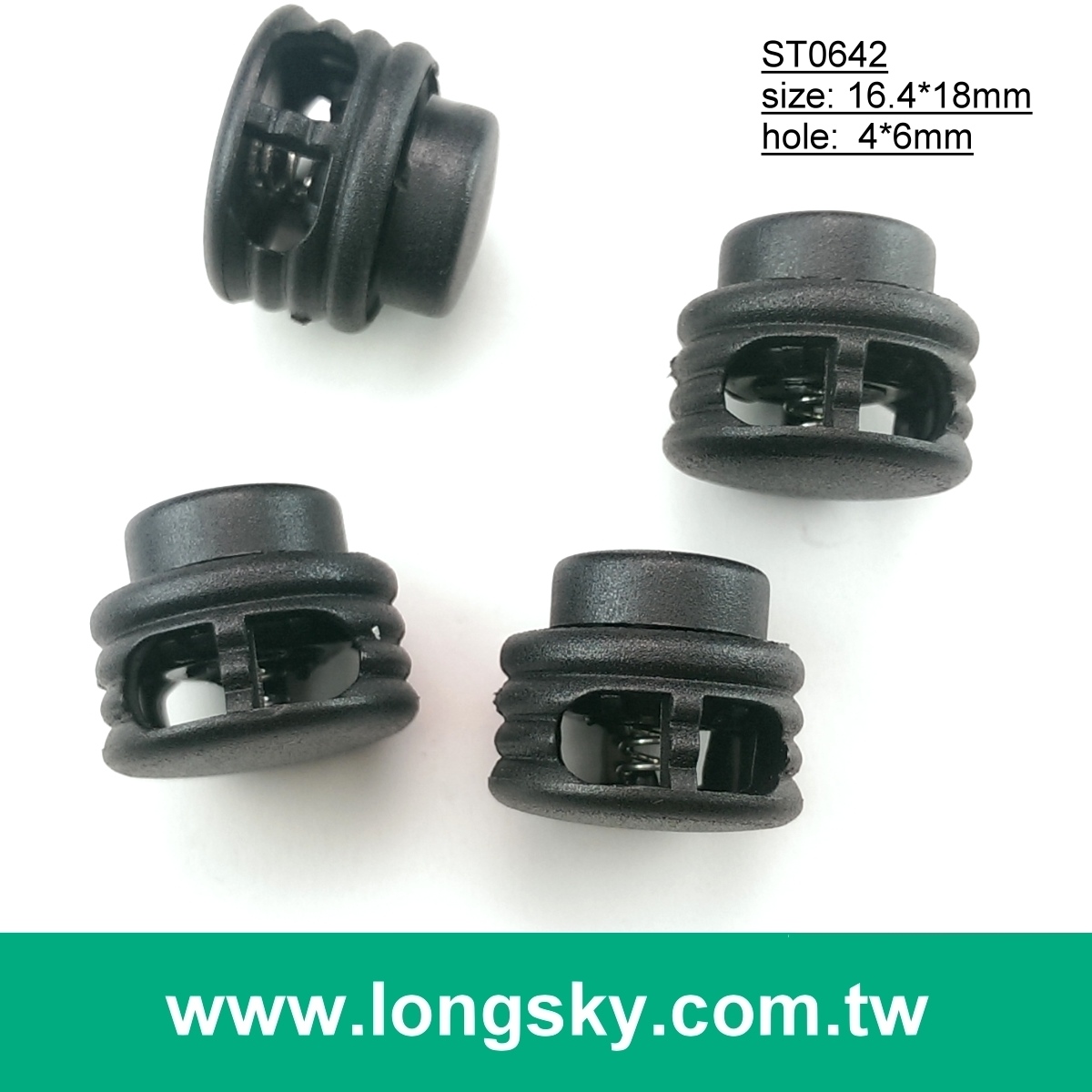(#ST0642) 4mm洞運動外套用雙孔鼓狀調整繩扣