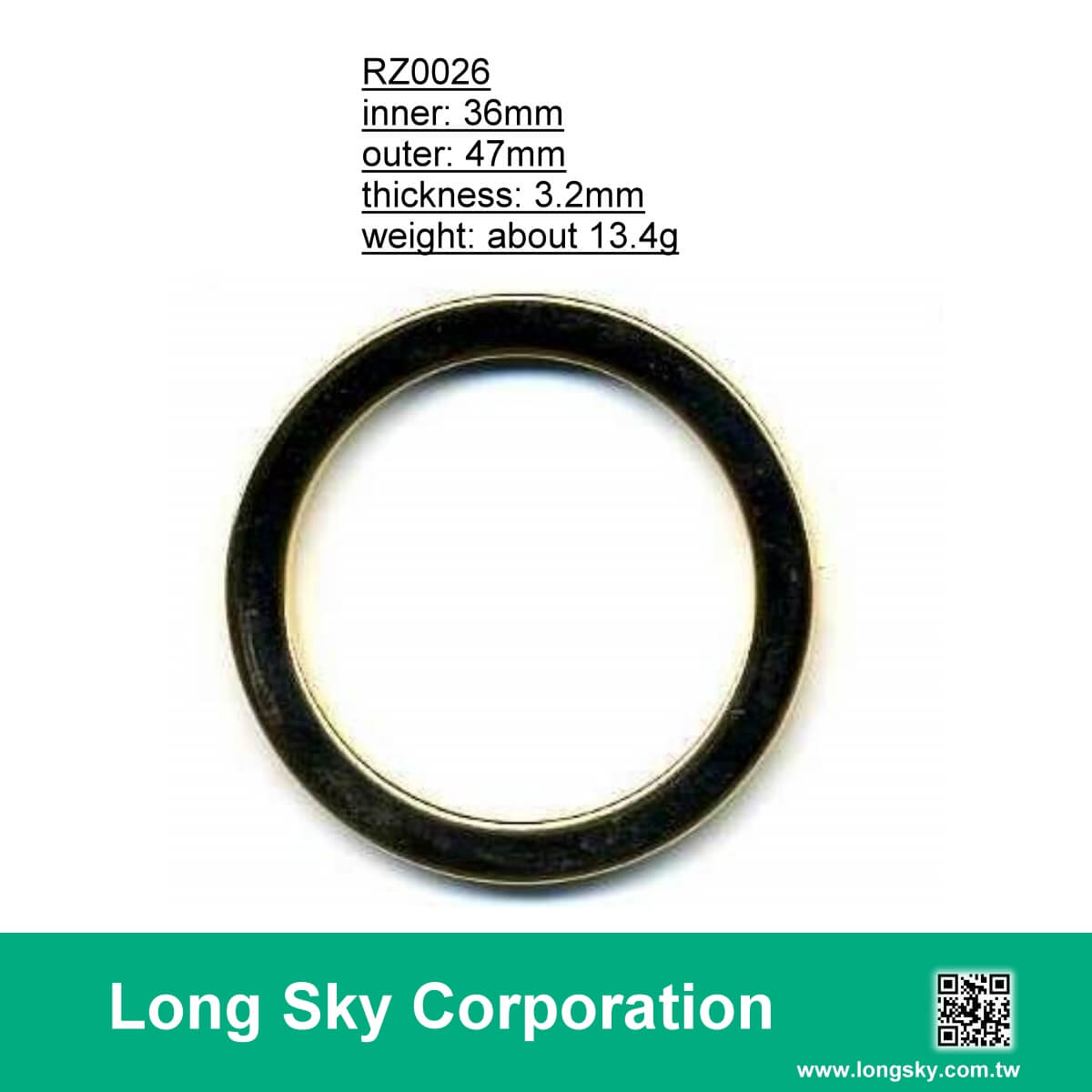 (#RZ0026/36mm) 內徑1.4 inch 圓形針織腰帶帶環