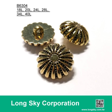 (B6304) 經典款放射狀圖案套裝古金色電鍍塑膠鈕釦