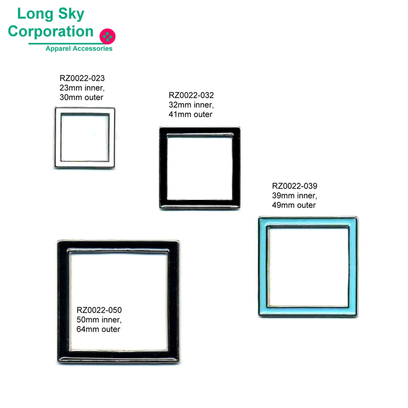 彩色塘瓷正方型環, 腰帶裝飾環 (RZ0022/23,32,39,50mm inner)