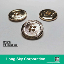 (B6338/24L,28L,34L,40L) 4洞金屬電鍍效果套裝鈕釦