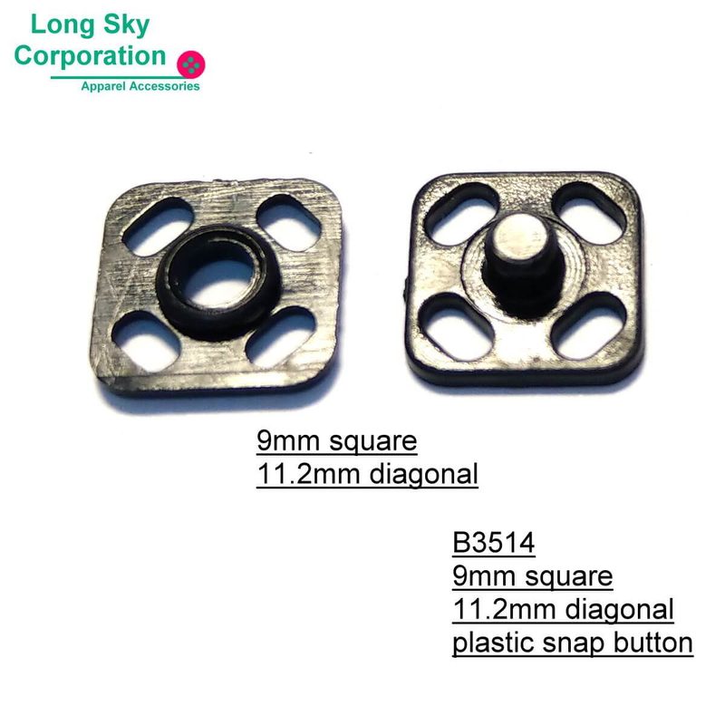 (#B3514/9*9mm) 9mm 方型縫線塑膠按釦