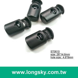 (#ST0615) 5mm洞橢圓柱單孔塑膠彈簧繩扣