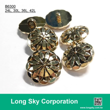 新款女性服飾套裝古金色電鍍鈕釦 (B6300)