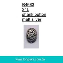 (#B4683) 24L 古銀色橢圓形花朵圖案女性套裝鈕釦