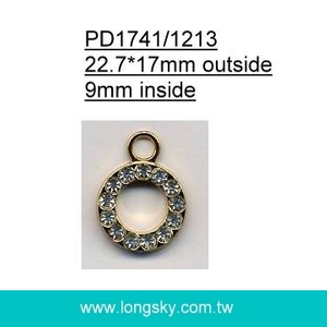 圓形鑲鑽外套拉鍊吊飾 (#PD1741)
