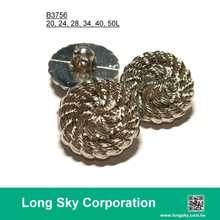 (#B3756/20L,24L,28L,34L,40L,50L) 銀色電鍍立腳服裝釦