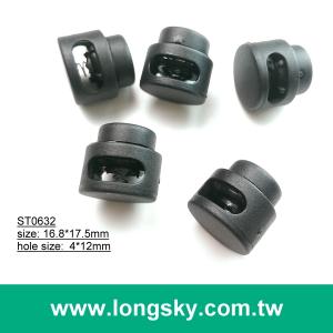 (#ST0632) 4mm洞鼓狀單孔塑膠彈簧繩扣