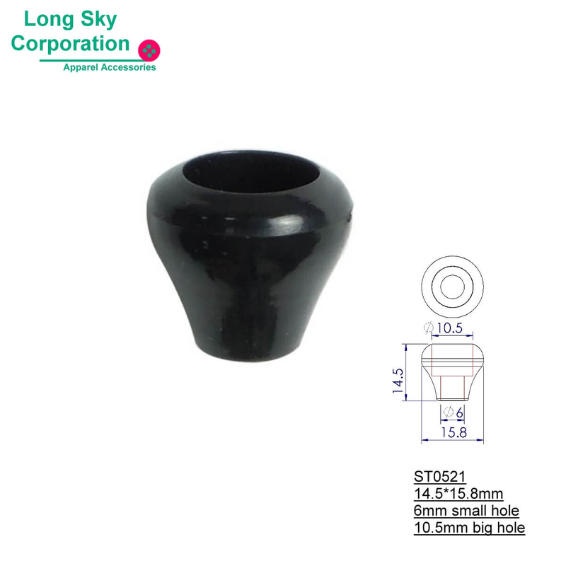 (#ST0521) 6mm繩用鐘型塑膠束尾珠