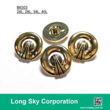 (B6305) 花朵圖案復古電鍍古金色鈕扣