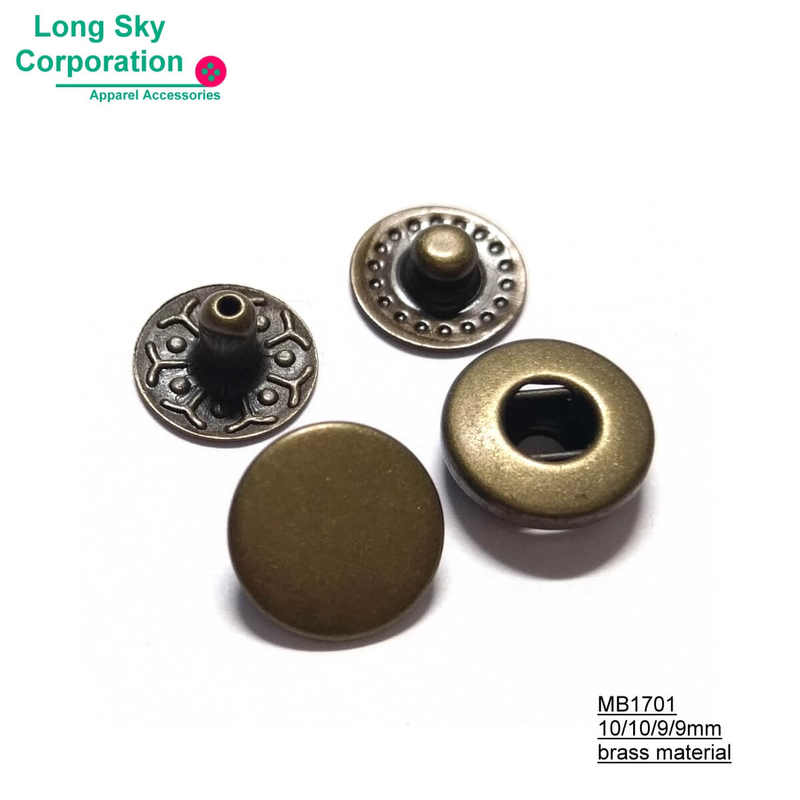 (MB1701/16L) 10mm 金屬製手工藝包包四合釦壓釦 