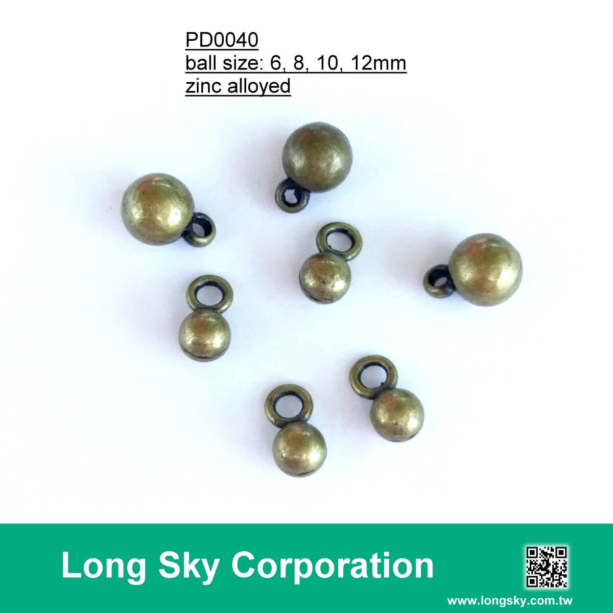 (#PD0040) 6mm to 12mm 金屬圓珠吊飾